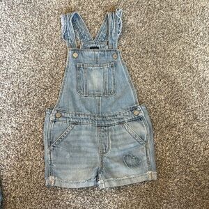 Denim Overalls with Heart Patch